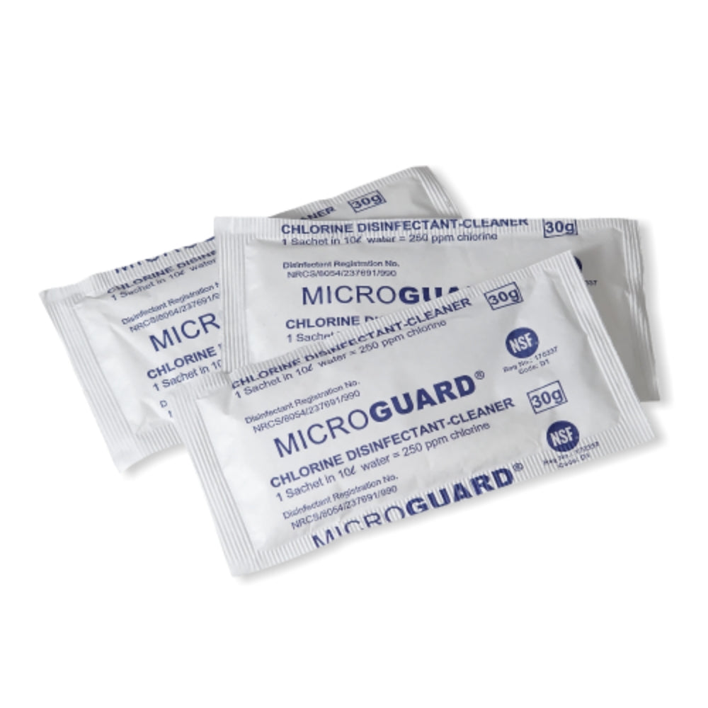 Prime Microguard® Chlorine Disinfectant Cleaner - Box of 100 x 30g Sachets