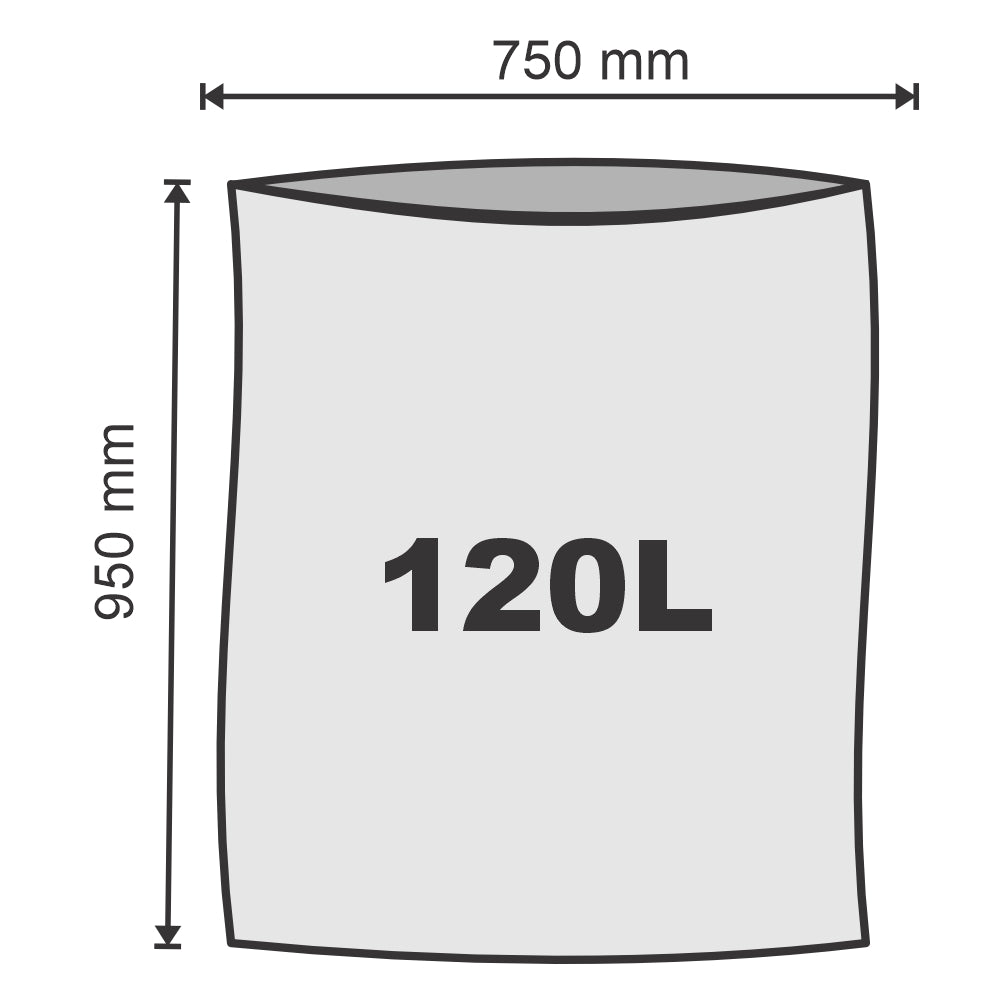 Clear Refuse Bags 120L Heavy Duty 100pcs